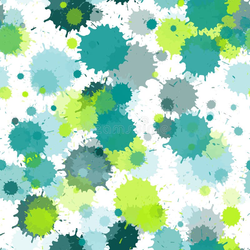 Paint Transparent Stains Vector Seamless Grunge Background. Random Ink