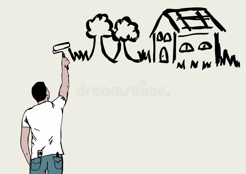 Paint your home stock illustration. Illustration of brush 57652270