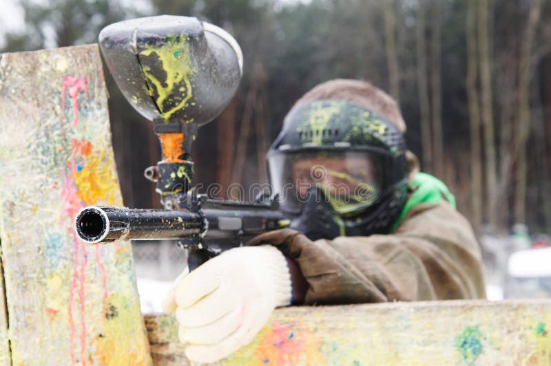 Paintball Extreme Sport Game Player Stock Image Image of protection