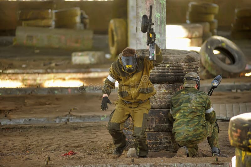 Paintball gracze zdjęcia royalty free