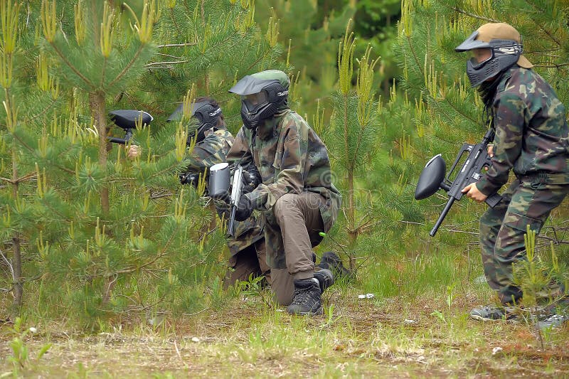 Paintball gracze obrazy royalty free