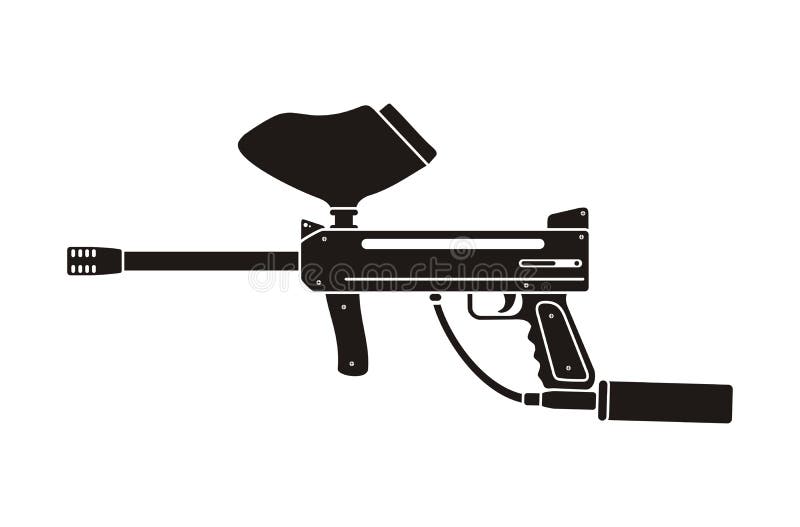 Paintball gun silhouette stock vector. Illustration of recreational