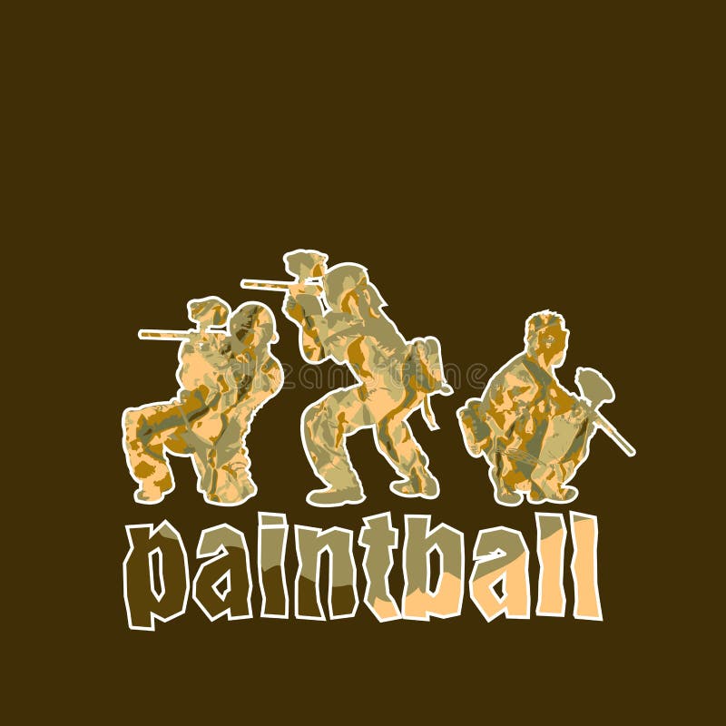 Paintball Players Set of Cartoon Characters. Men and Women in Military