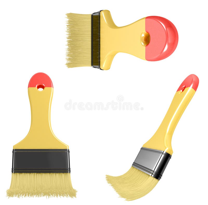 Paintbrush with Curved Bristle Stock Illustration Illustration of