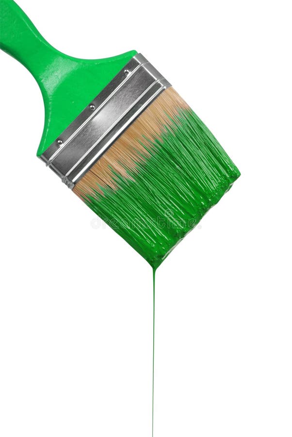 Paintbrush Dripping Green Paint Stock Image Image of purple, paint
