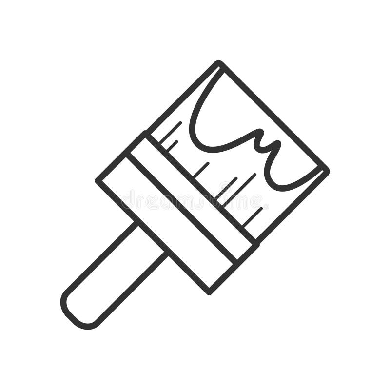Paintbrush konturu Płaska ikona na bielu royalty ilustracja Paintbrush konturu Płaska ikona na bielu royalty ilustracja