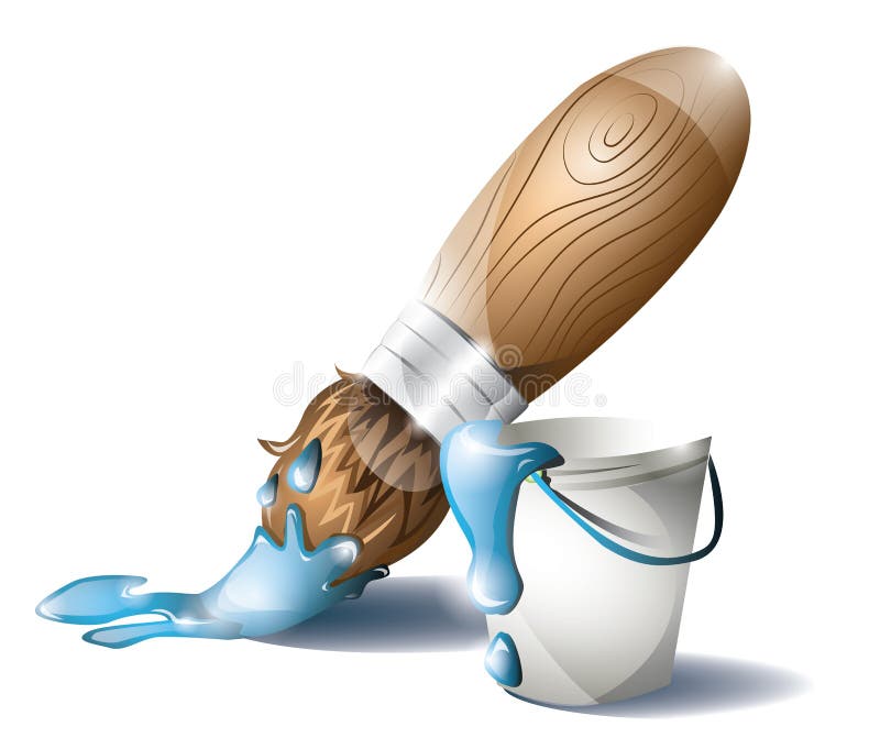 Paintbrush Paint Spiral Color Trace Light Bulb Stock Illustration