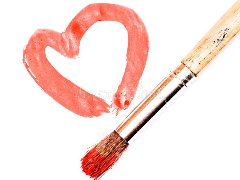 Heart and paintbrush stock image. Image of sign, artistic 12968611