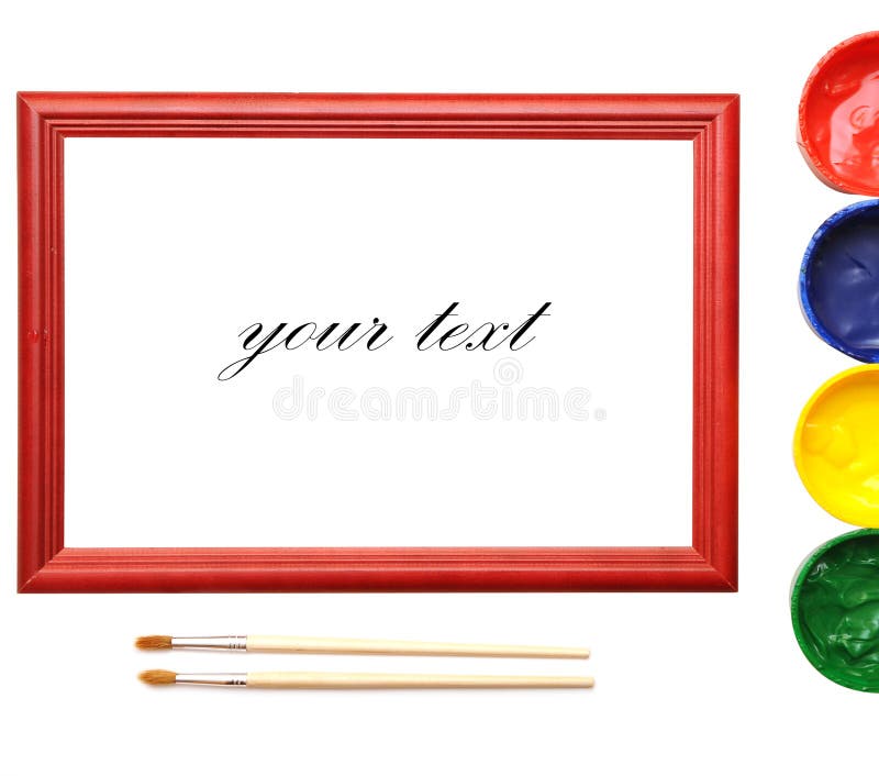 Paintbrush, Wood Frame and Paint Stock Image Image of bouquet