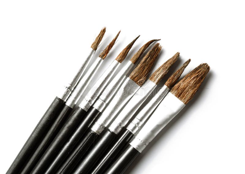 Isolated Paintbrushes with Paint Stock Image Image of design, blue