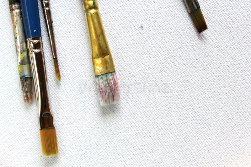 Paintbrushes on canvas