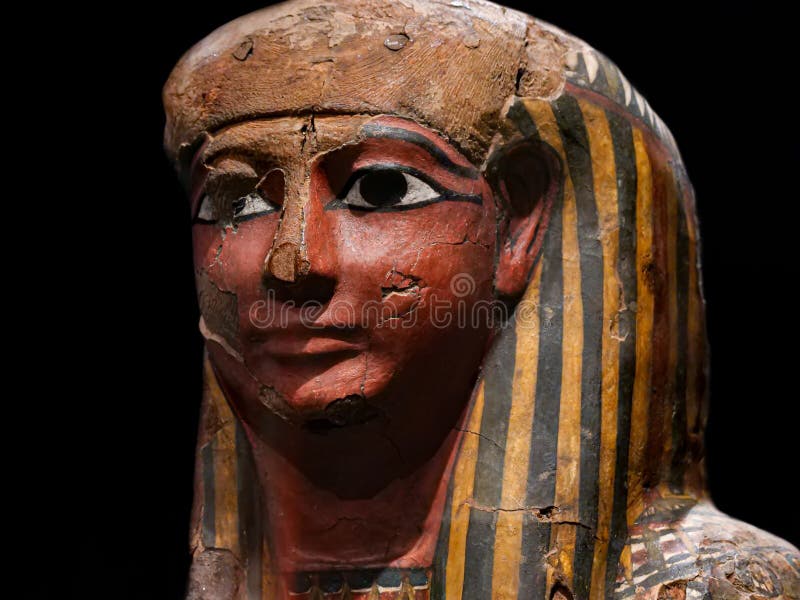 Painted Ancient Egyptian Statue Head Editorial Photo Image of mummy