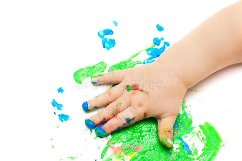 Painted baby hand