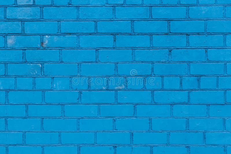 Painted Brick Wall in Blue Paint Texture Stone Background Stock Photo Image of urban, retro