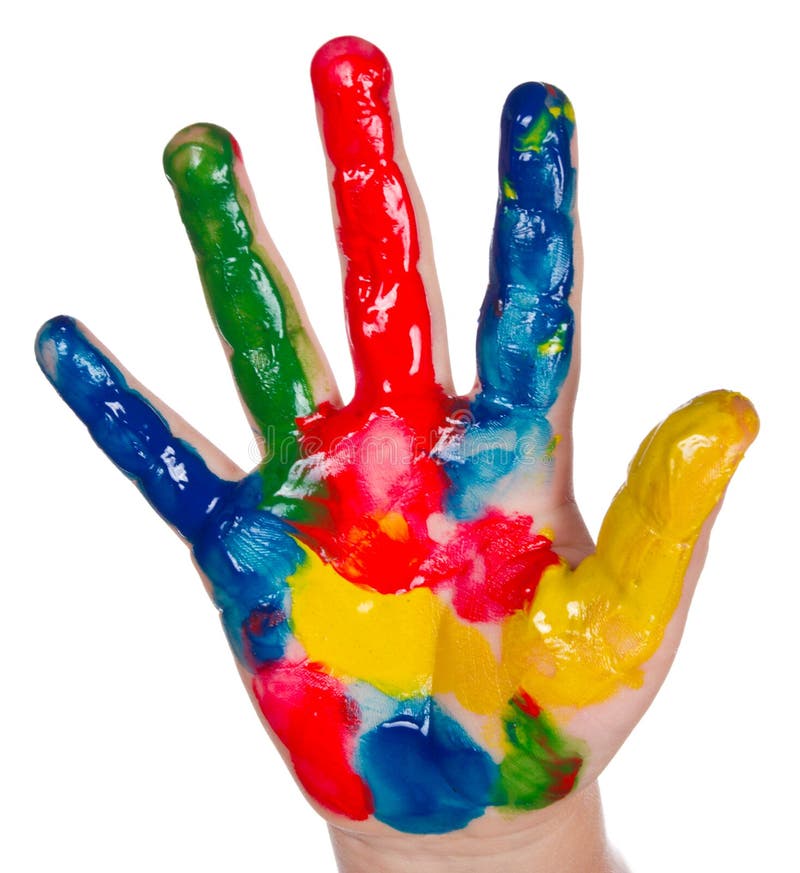 Painted child hand