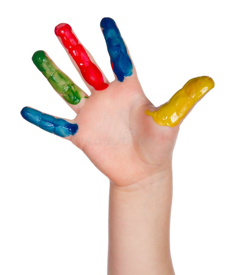 Painted child hand