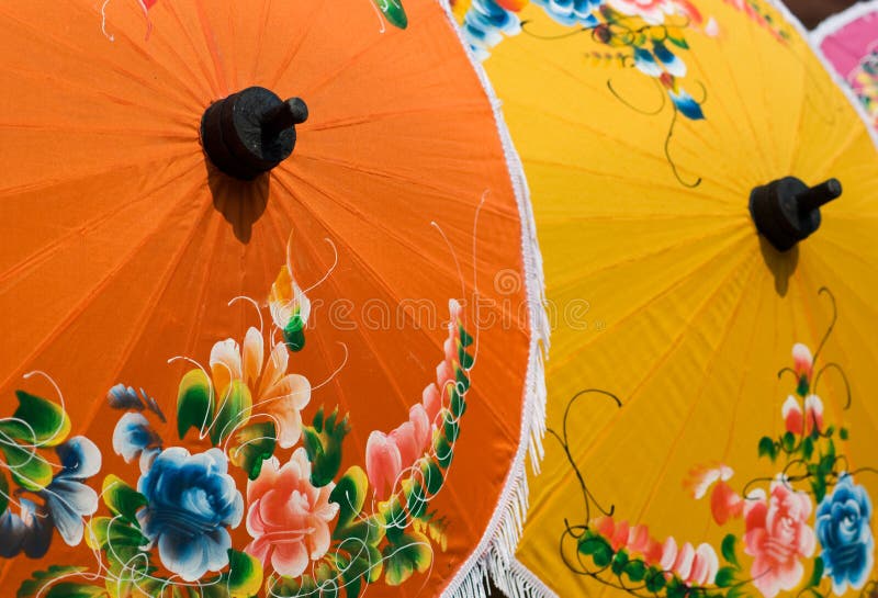 Painted cotton umbrellas