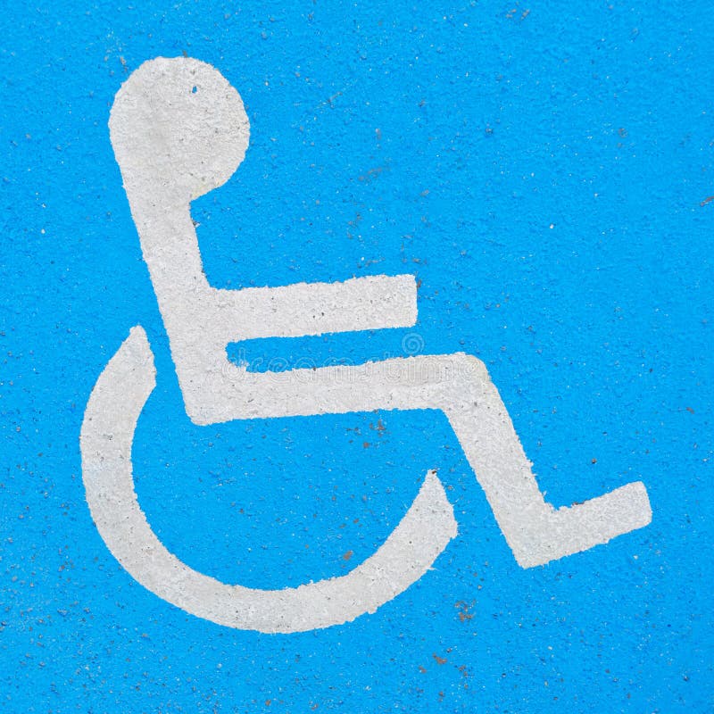 Painted disabled sign