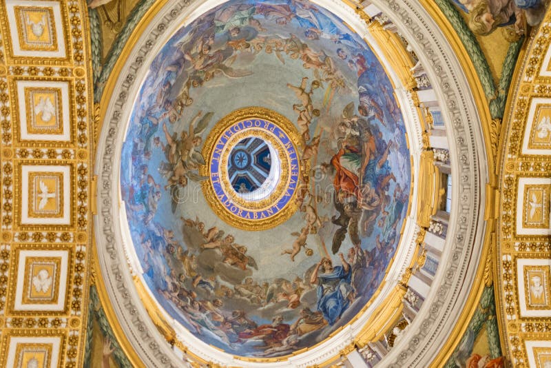 The Painted Dome of St. Peter`s Basilica, Vatican, Italy Editorial ...