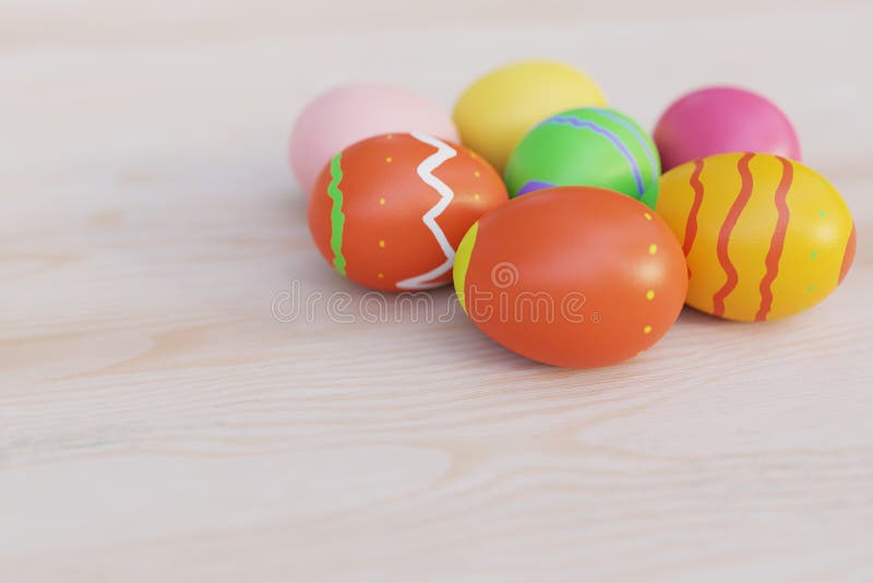 Painted Easter Eggs Backgrounds, 3d Stock Illustration Illustration