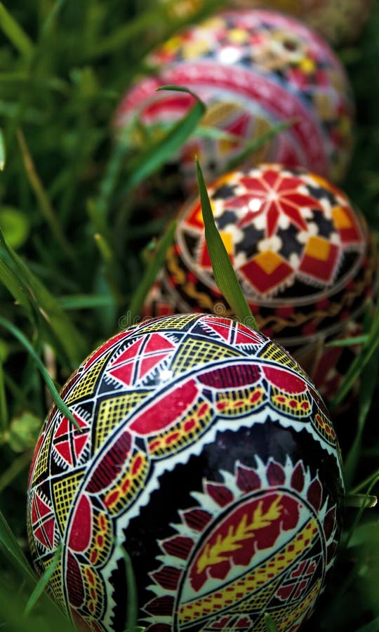 Painted Romanian Eggs for Easter Isolated Stock Photo Image of color