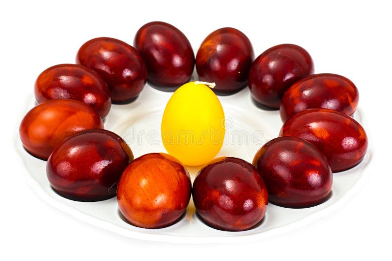 Painted Easter Eggs on White Background Stock Photo Image of pattern
