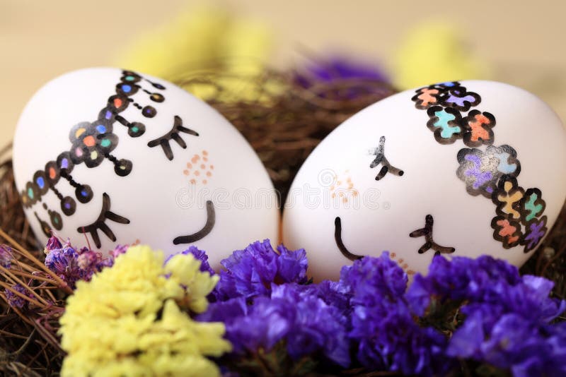 Painted eggs stock image. Image of bird, white, happy 177283883