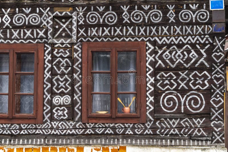 Painted folk house, UNESCO village Cicmany in Slovakia
