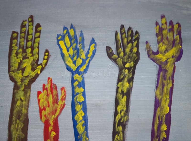Painted hands design stock illustration. Illustration of diverse 5774103