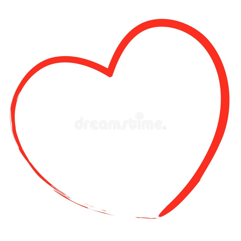 Abstract Heart Shape Outline Care Vector Illustration. Red Heart Icon in  Flat Style. Stock Vector - Illustration of border, cartoon: 139757024
