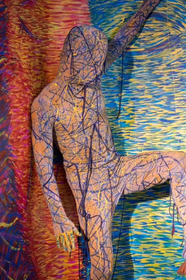 Painted human figure on abstract background royalty free stock image