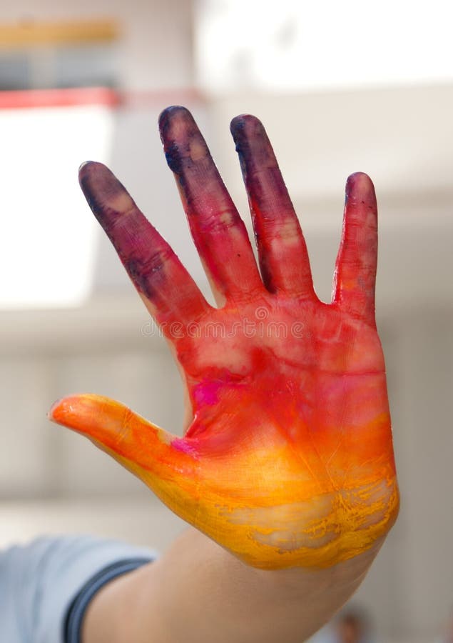 Painted human hand photograph royalty free stock photography