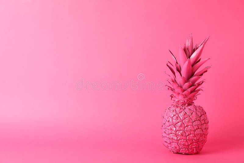 Painted Pineapple on Pink Background Stock Photo Image of summer