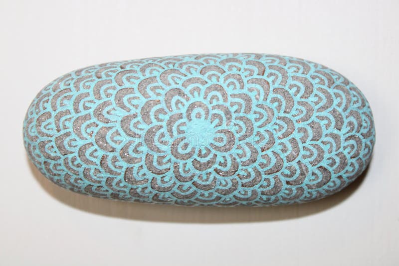 Painted stone, stone art, painting stone stock photography