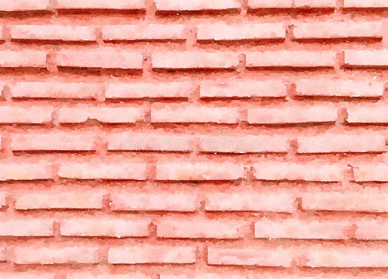 Watercolor Of Old Brick Wall Stock Photo - Image Of Block, Brick: 217551860