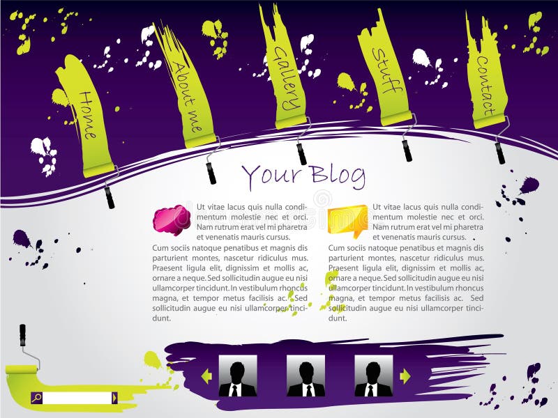 Painted website template royalty free illustration
