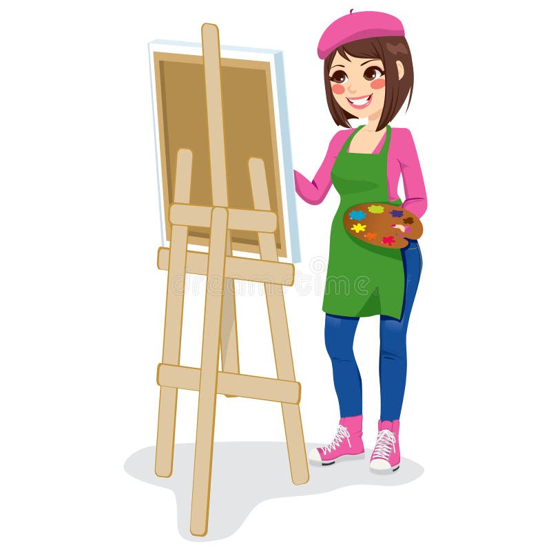 Painter Artist Woman stock vector. Illustration of woman - 38368968