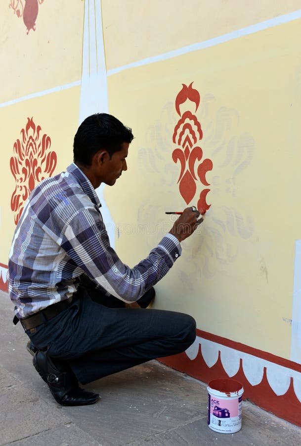 Painter in City Palace, Jaipur Editorial Photography Image of