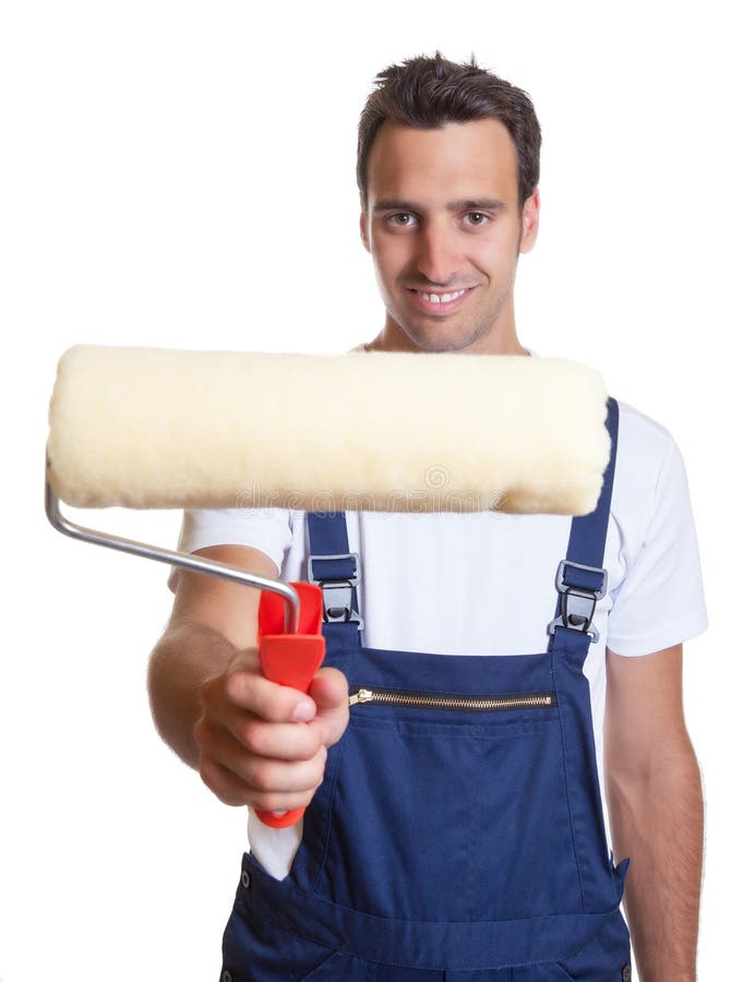 Hispanic Painter with Large Group of Other International Appren Stock