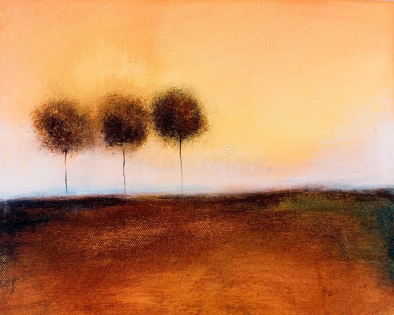 Painting of of 3 trees