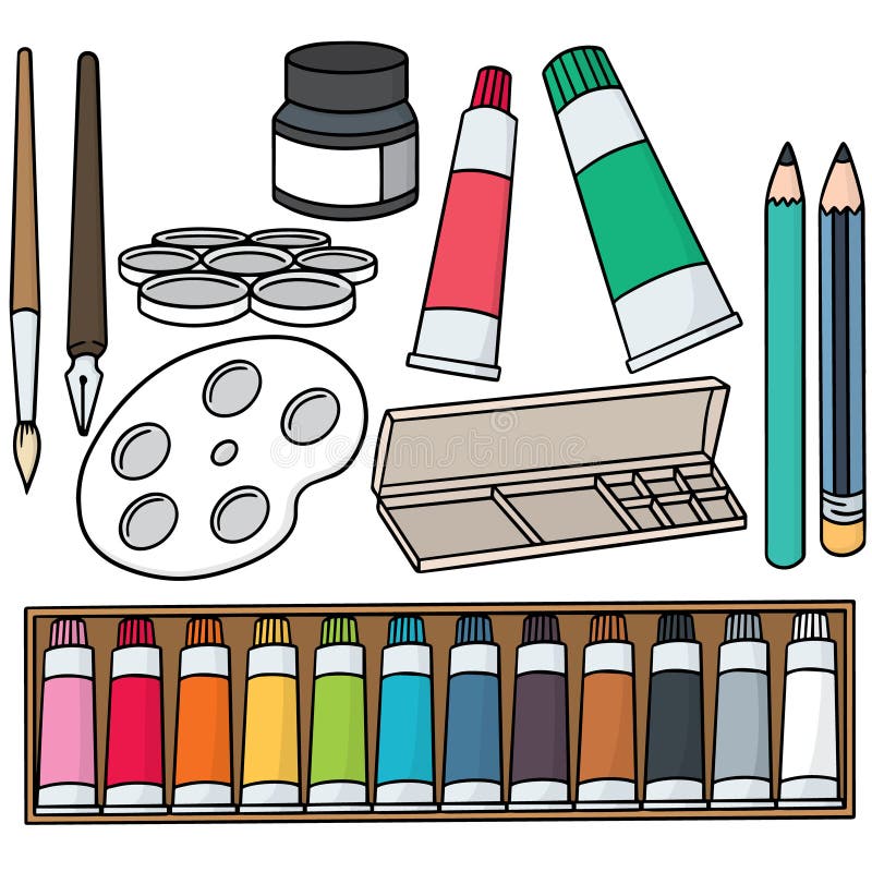 Painting accessories stock vector. Illustration of education 75336273