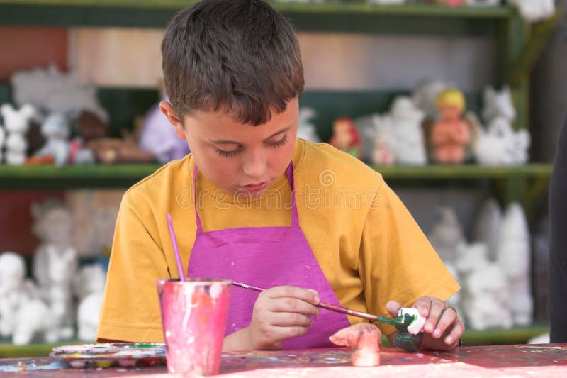 Painting boy stock image. Image of little, hand, painter 7144483