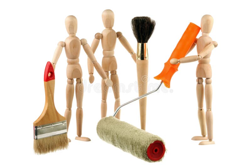 Painting brush or roller ? stock image. Image of white 23900253