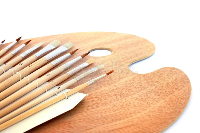 Artist Palette with Paint Brushes Stock Photo Image of palette, clean 21465764