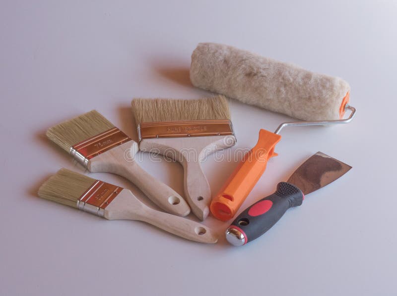 Painting and Decorating Kit Stock Image Image of scraping, roller