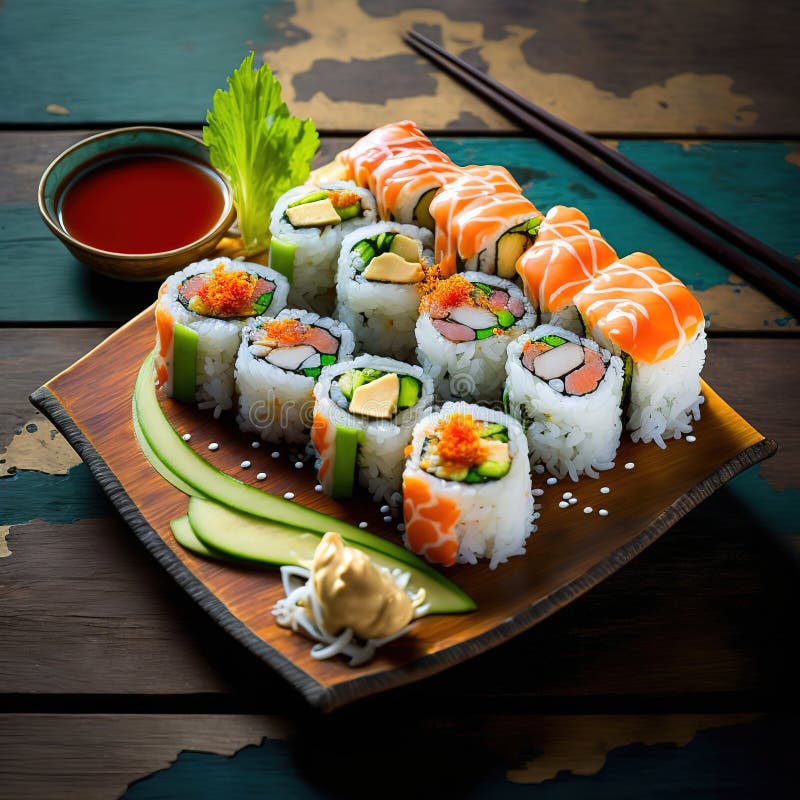 Sushi Symphony. a Culinary Ode To the Bahamas Stock Illustration ...