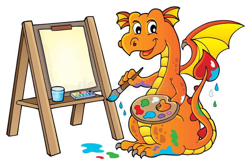 Painting dragon theme image 2 royalty free illustration