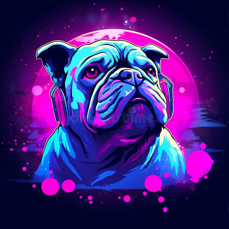 English Bulldog Neon Dog Shirt English Bulldog Neon Dog Shirt