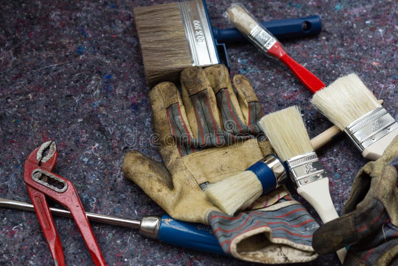 Painting equipment stock image. Image of improvement 90541133