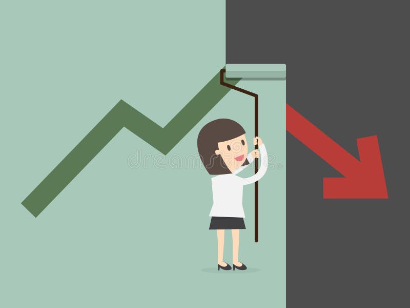 Painting growing graph royalty free illustration